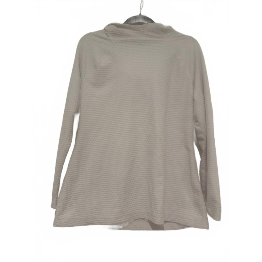 Nike sz L Dri Fit ivory textured longsleeve hooded activewear #1172